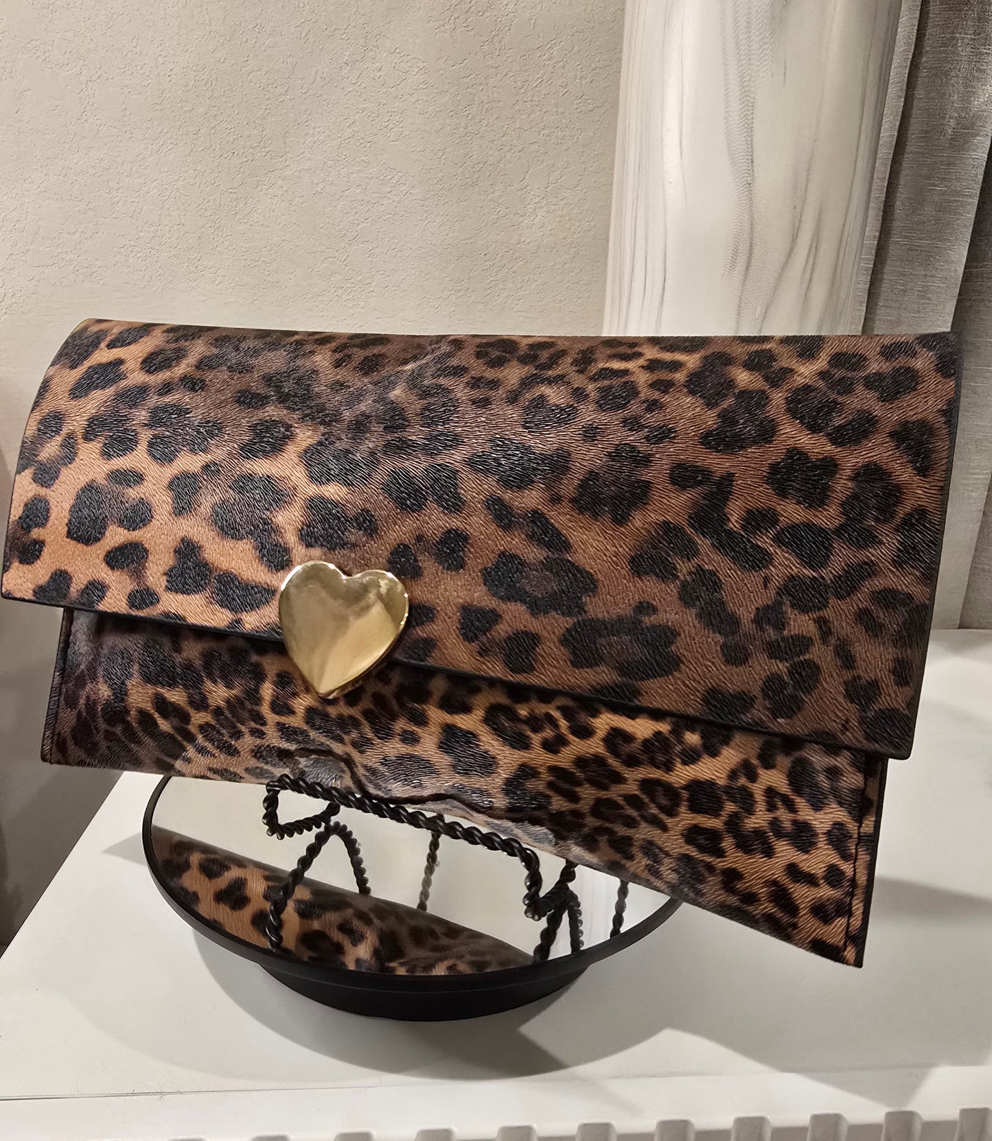 Vinyl Leopard Handbag