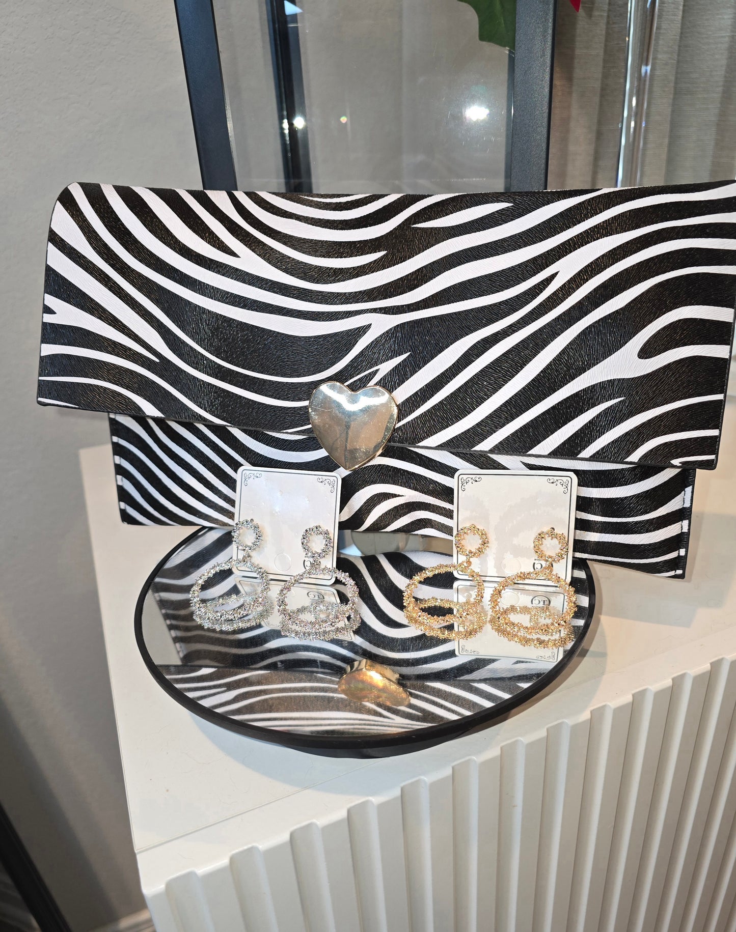 Vinyl Zebra Print Handbag ~ SALE