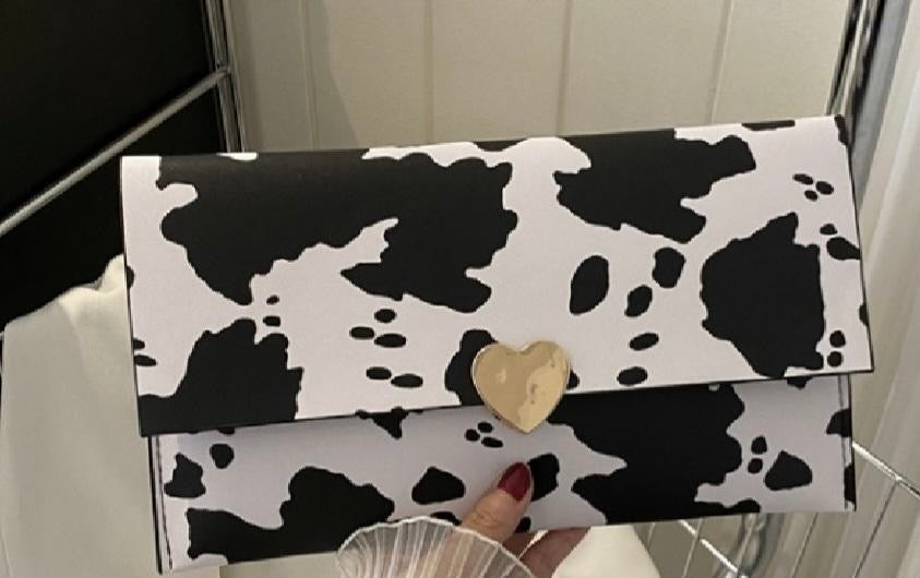 Vinyl Cow Print Handbag