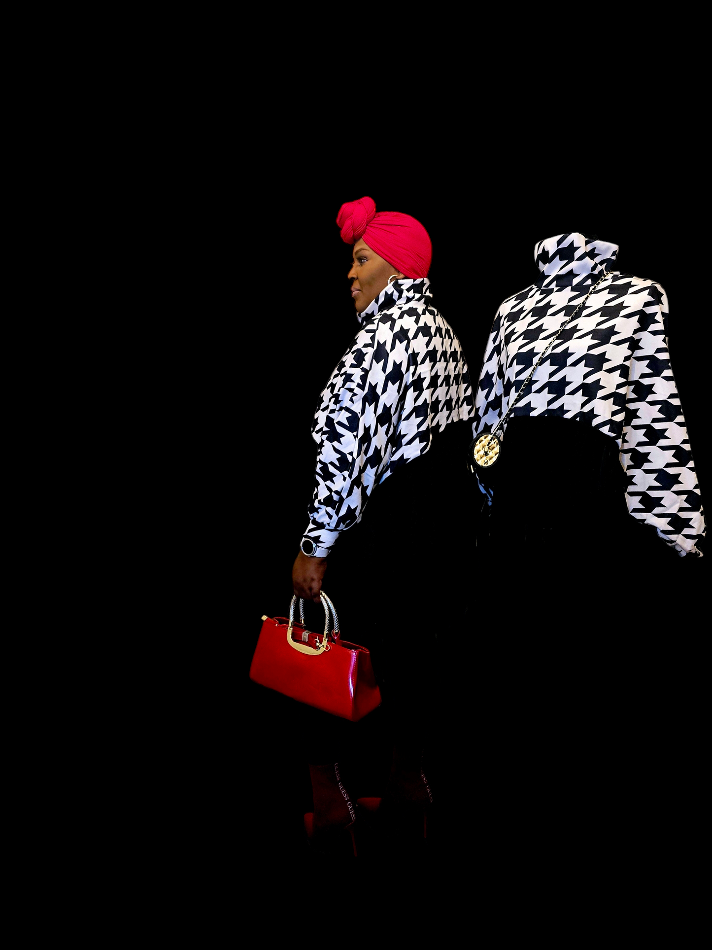 Autumn/Winter Houndstooth Tassel Cape ~ FINAL SALE