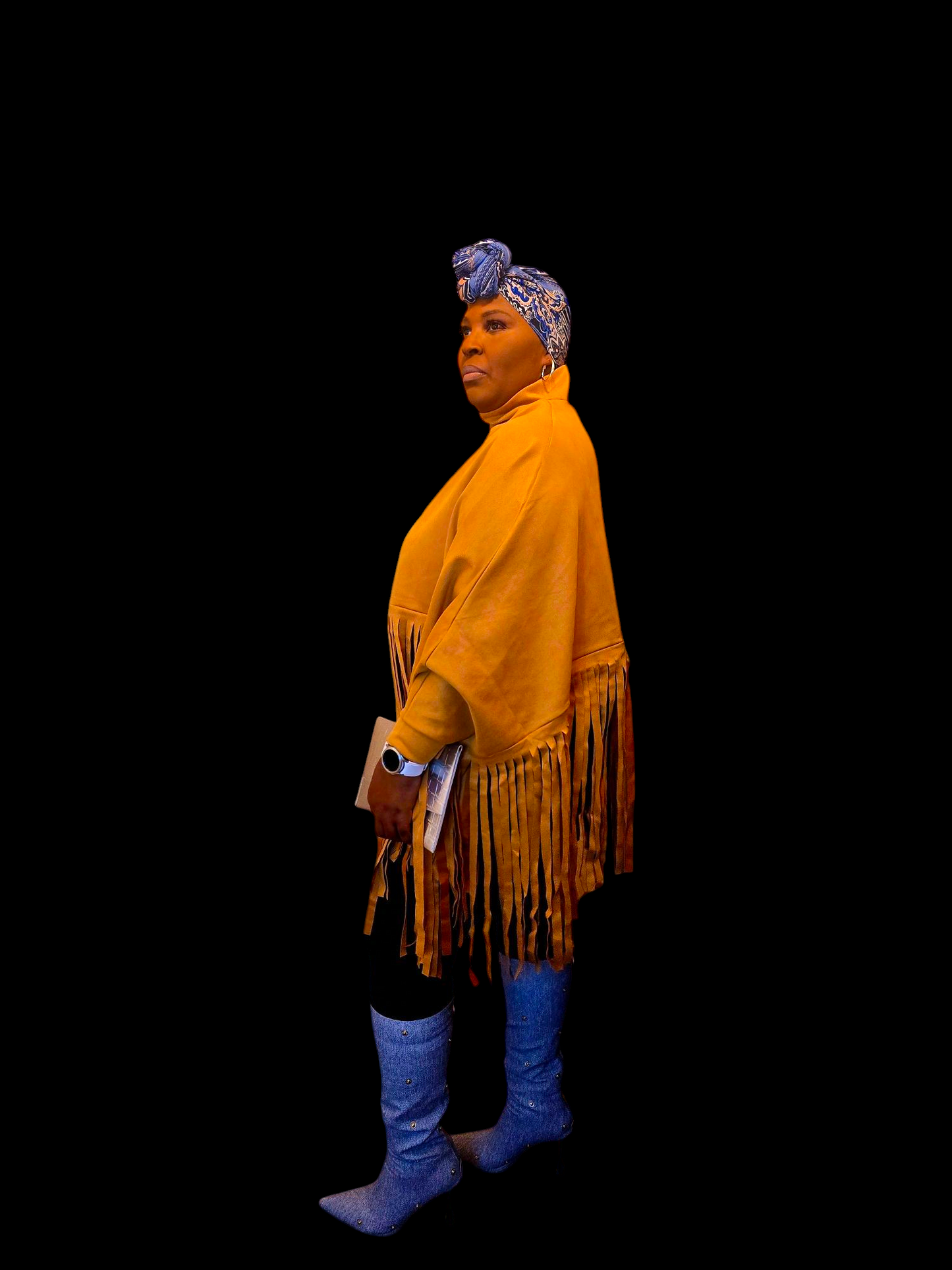 Solid Suede Tassel Cape ~ FINAL SALE