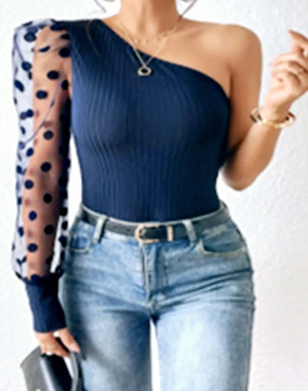 Poka Dot Mesh Top ~ SALE