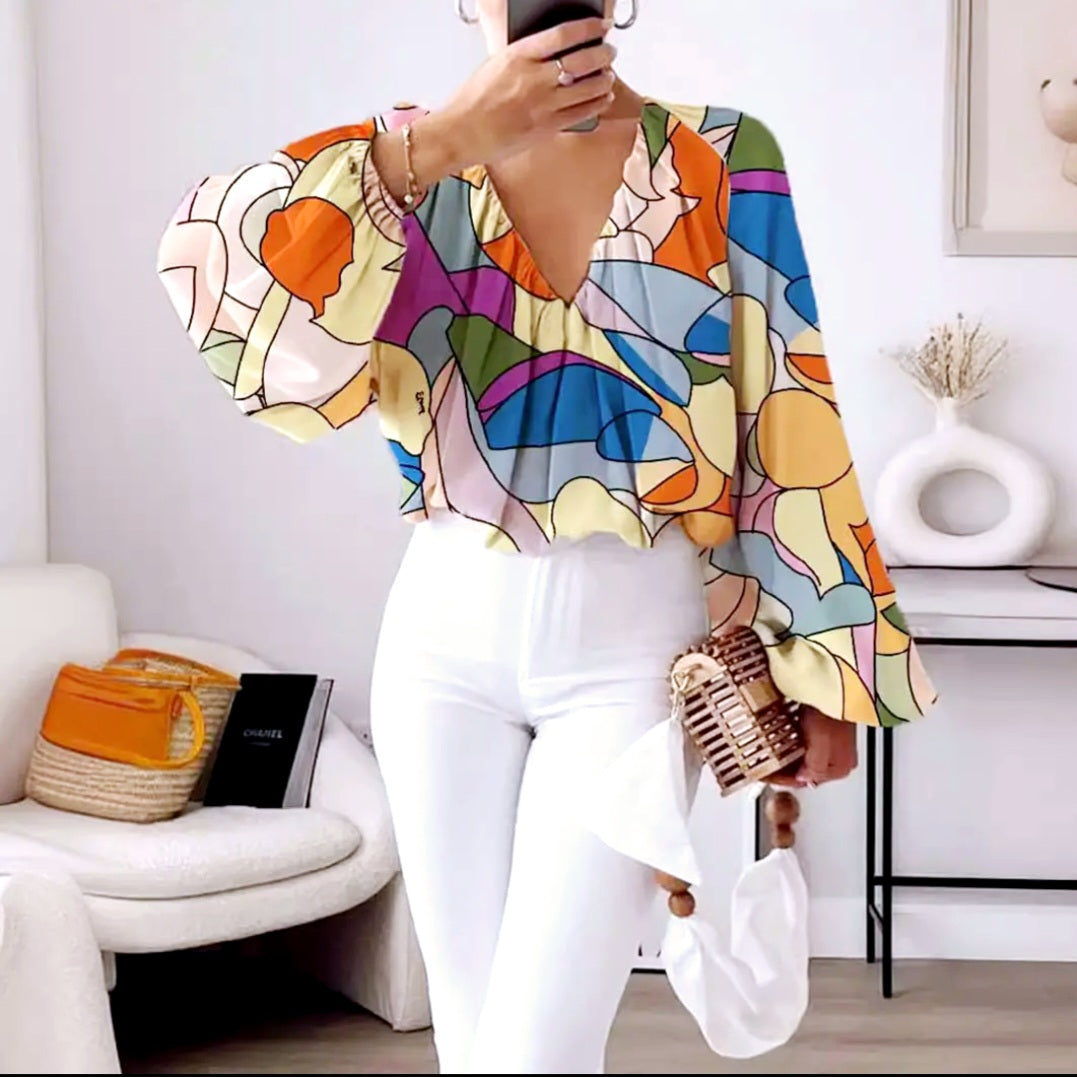 Orange Blast Blouse ~ SALE