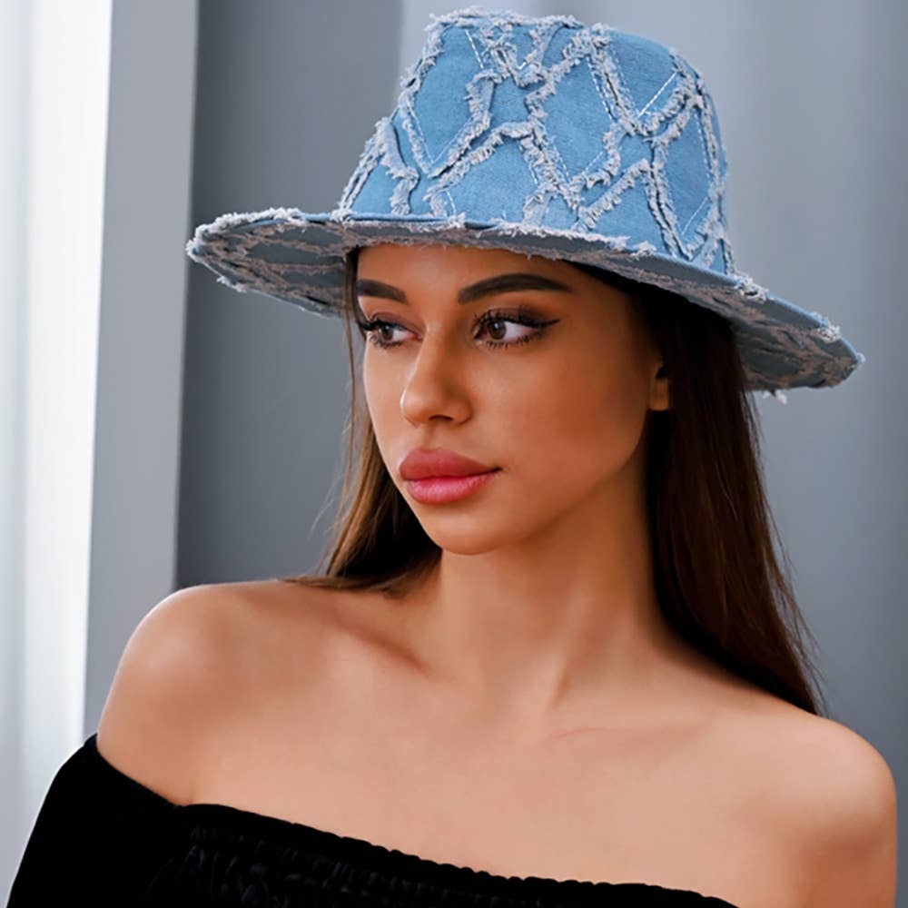 Denim Fedora Hat