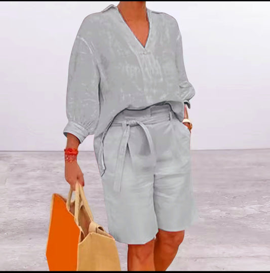 Lovely Linen Short Set