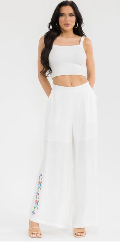 Embroidery palazzo pant