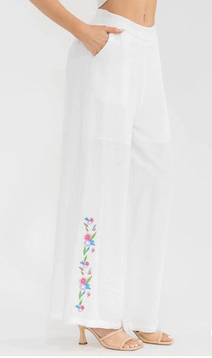 Embroidery palazzo pant