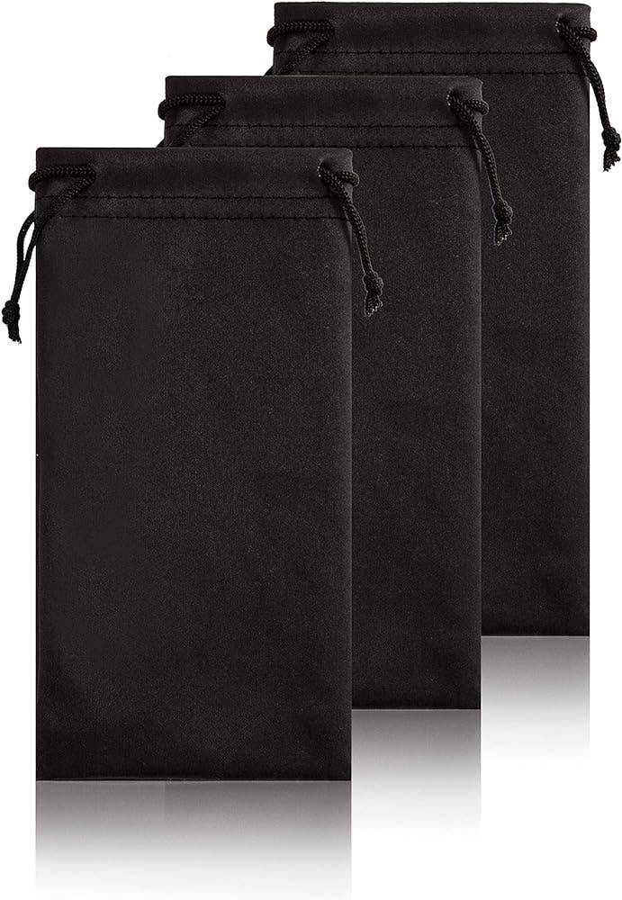 Sunglass Soft Pouch Drawstring Classic Black
