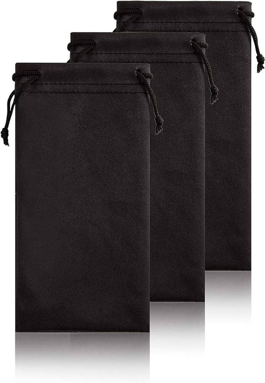 Sunglass Soft Pouch Drawstring Classic Black